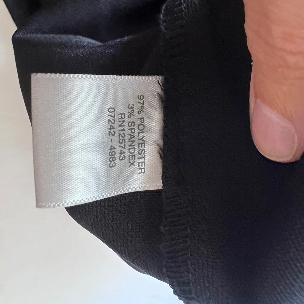 Christopher & Banks Black Moleskin Faux Wrap Midi Skirt Button Detail 4 New